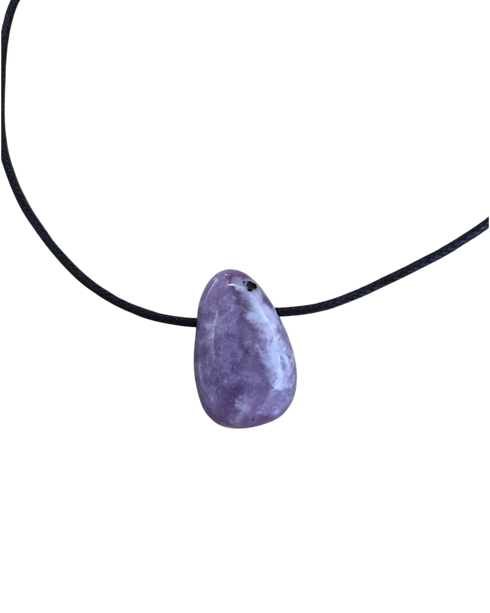 Collier Mixte en Lépidolite – Pendentif Pierre Percée Sérénité et Sommeil Réparateur