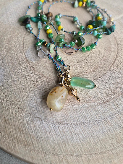 Collier Solaire Amazone Vert – Bijou Évolutif