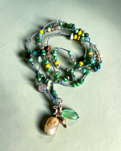 Collier Solaire Amazone Vert – Bijou Évolutif