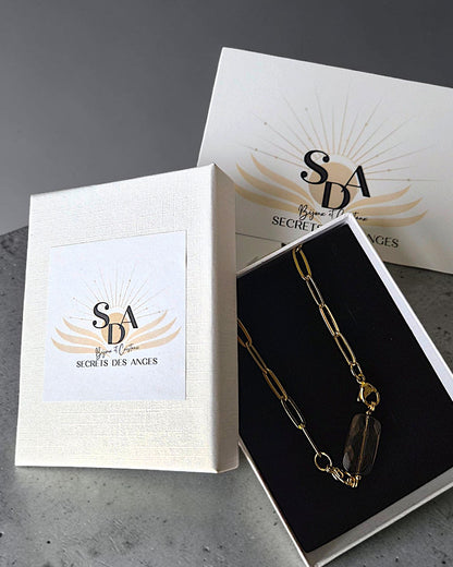 Collier chaîne Stella : Ton Bijou Modulable en 12 Pierres Naturelles différentes