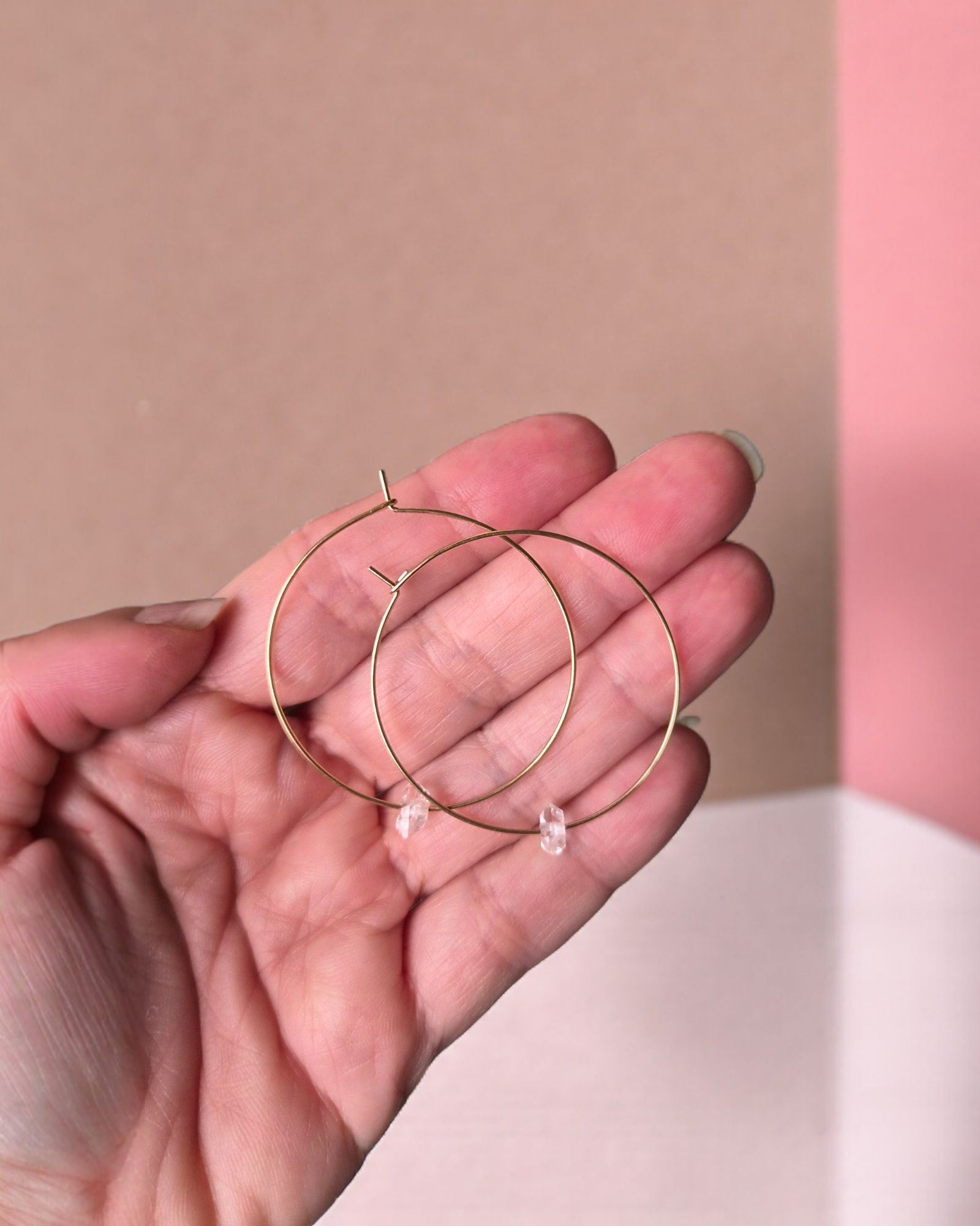 Boucles d'Oreilles Diamant Herkimer