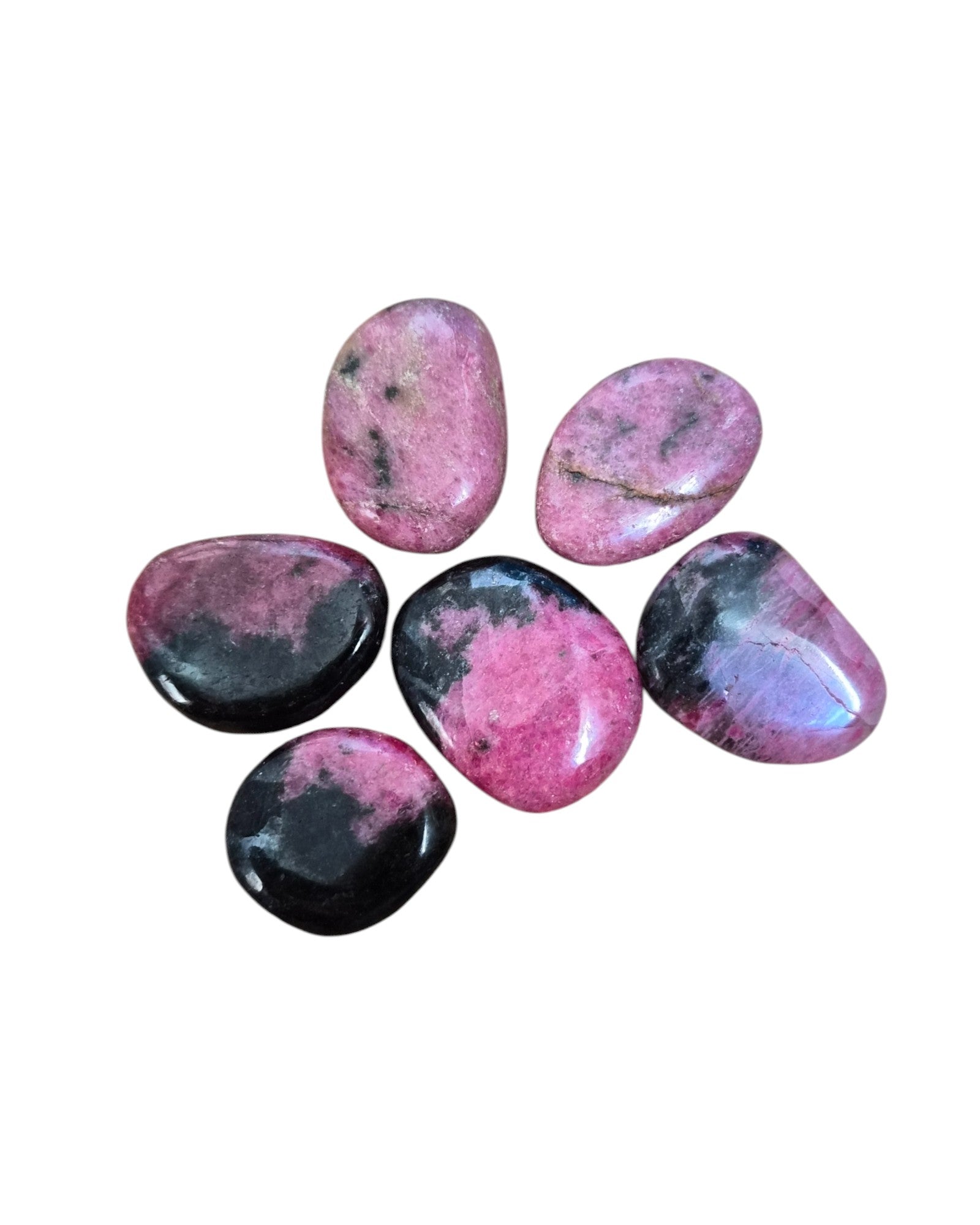 Pierre roulée et galet plat de Rhodonite