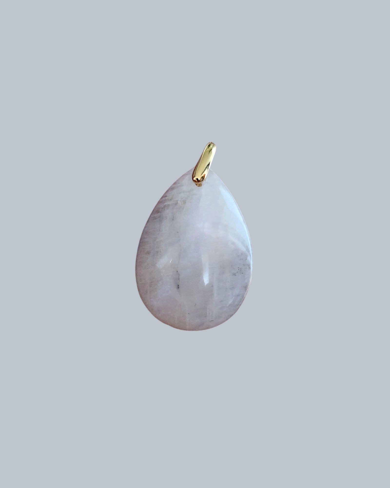 Pendentif en pierre de lune blanche, rosée ou orangée