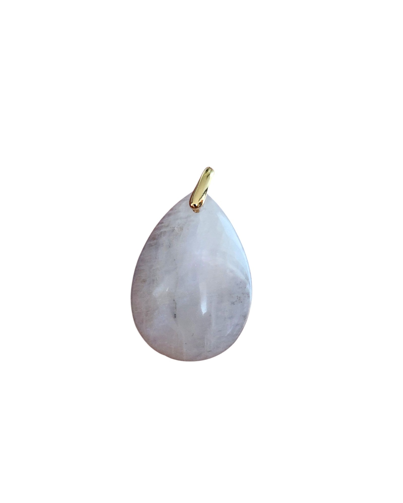 Pendentif en pierre de lune blanche, rosée ou orangée