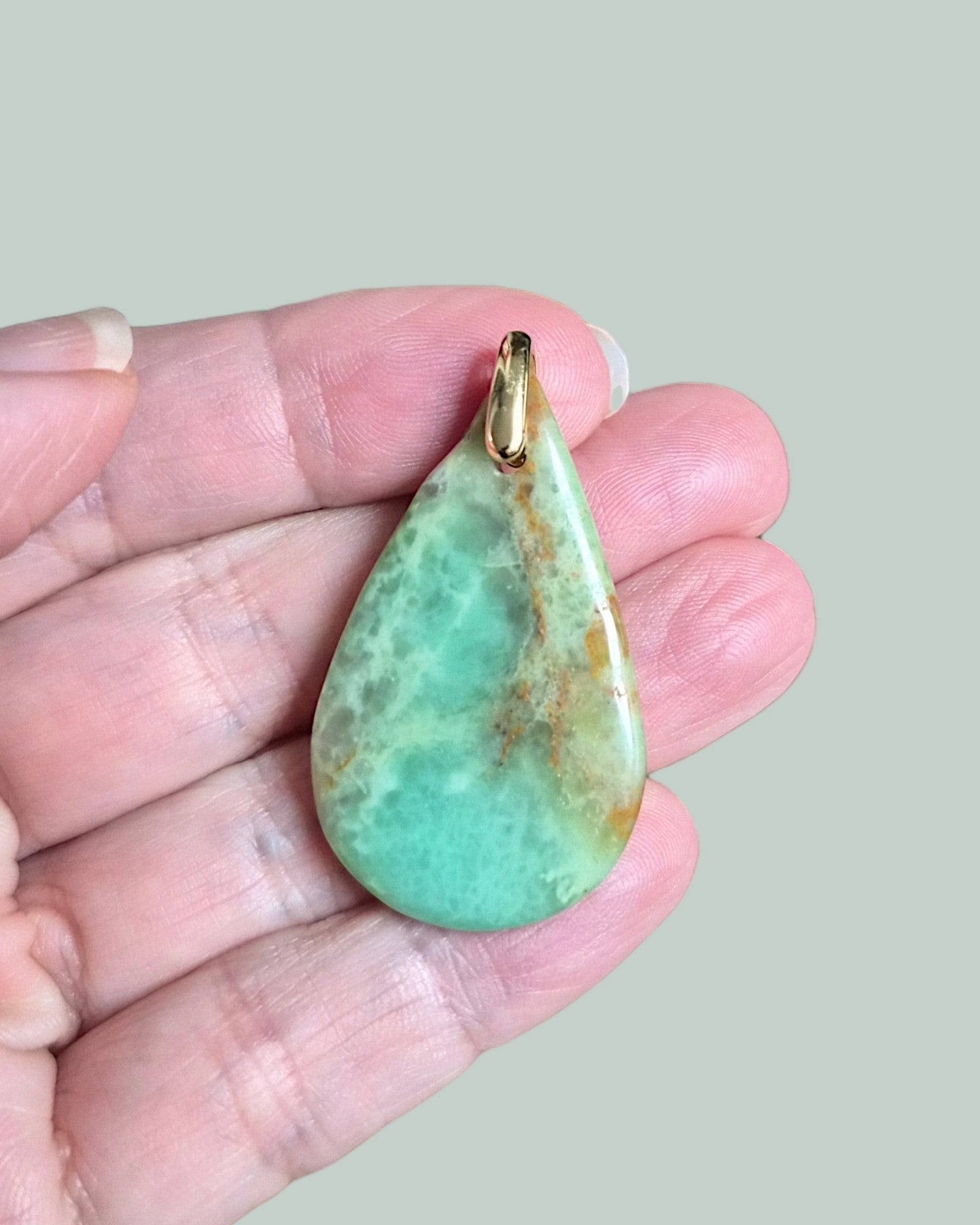 Pendentif goutte Chrysoprase