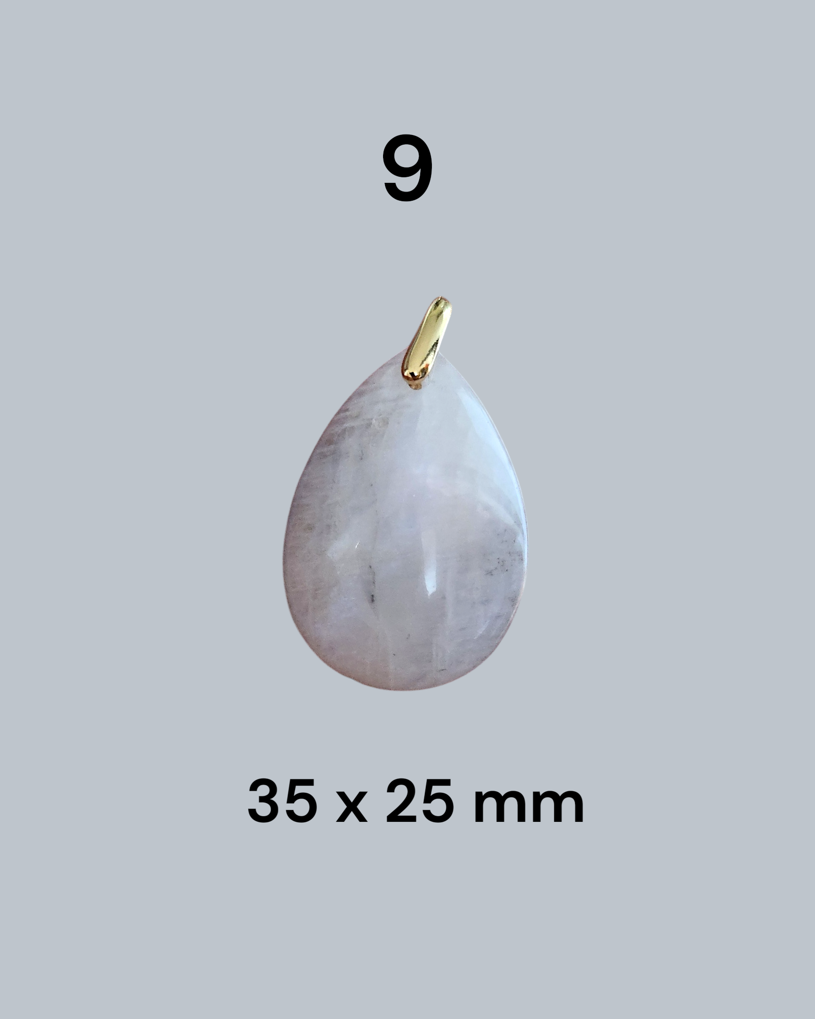 Pendentif en pierre de lune blanche, rosée ou orangée