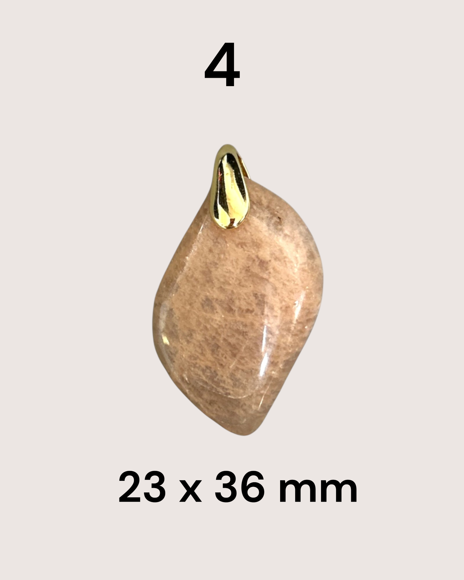 Pendentif en pierre de lune blanche, rosée ou orangée