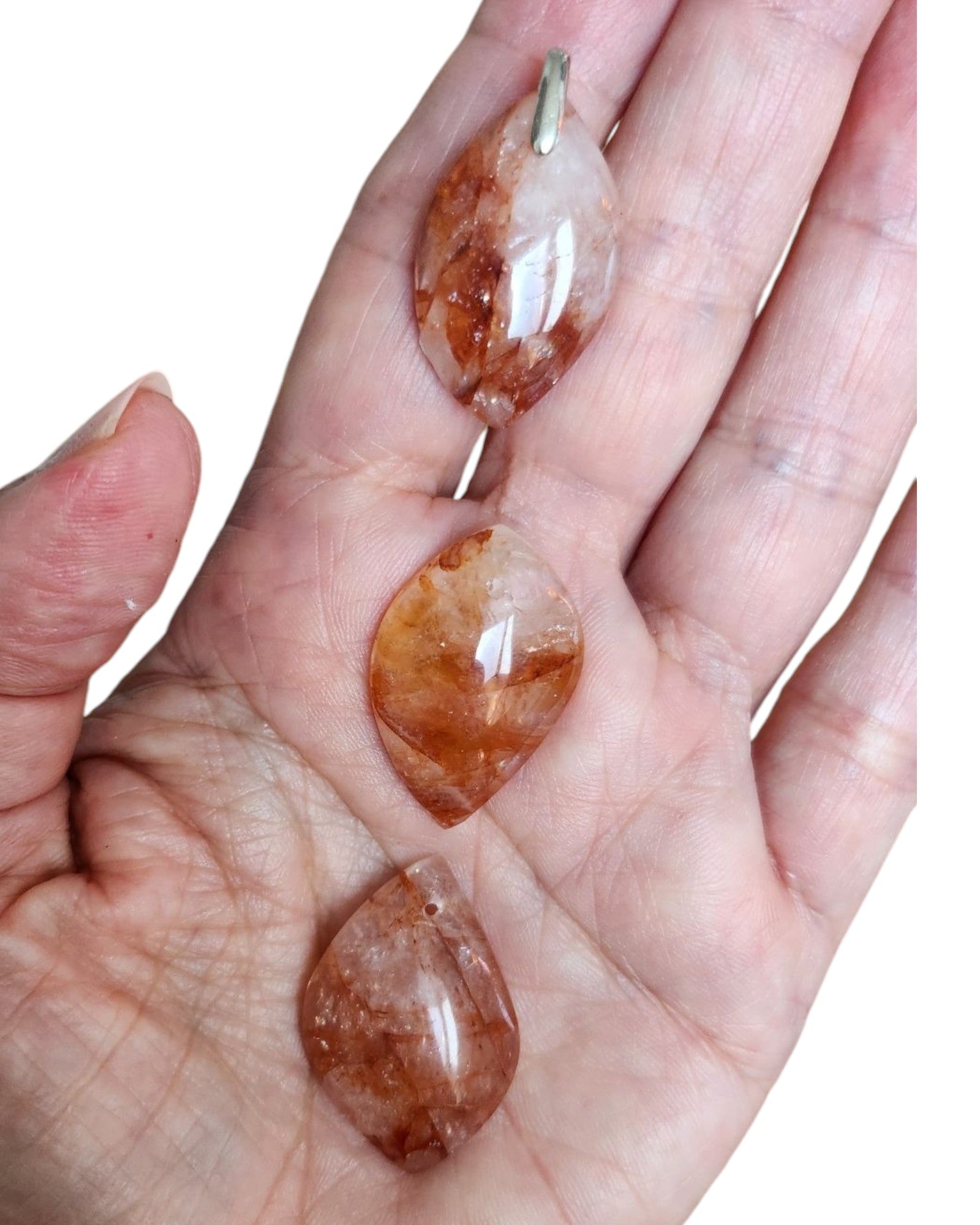 Pendentif Quartz hématoïde rouge
