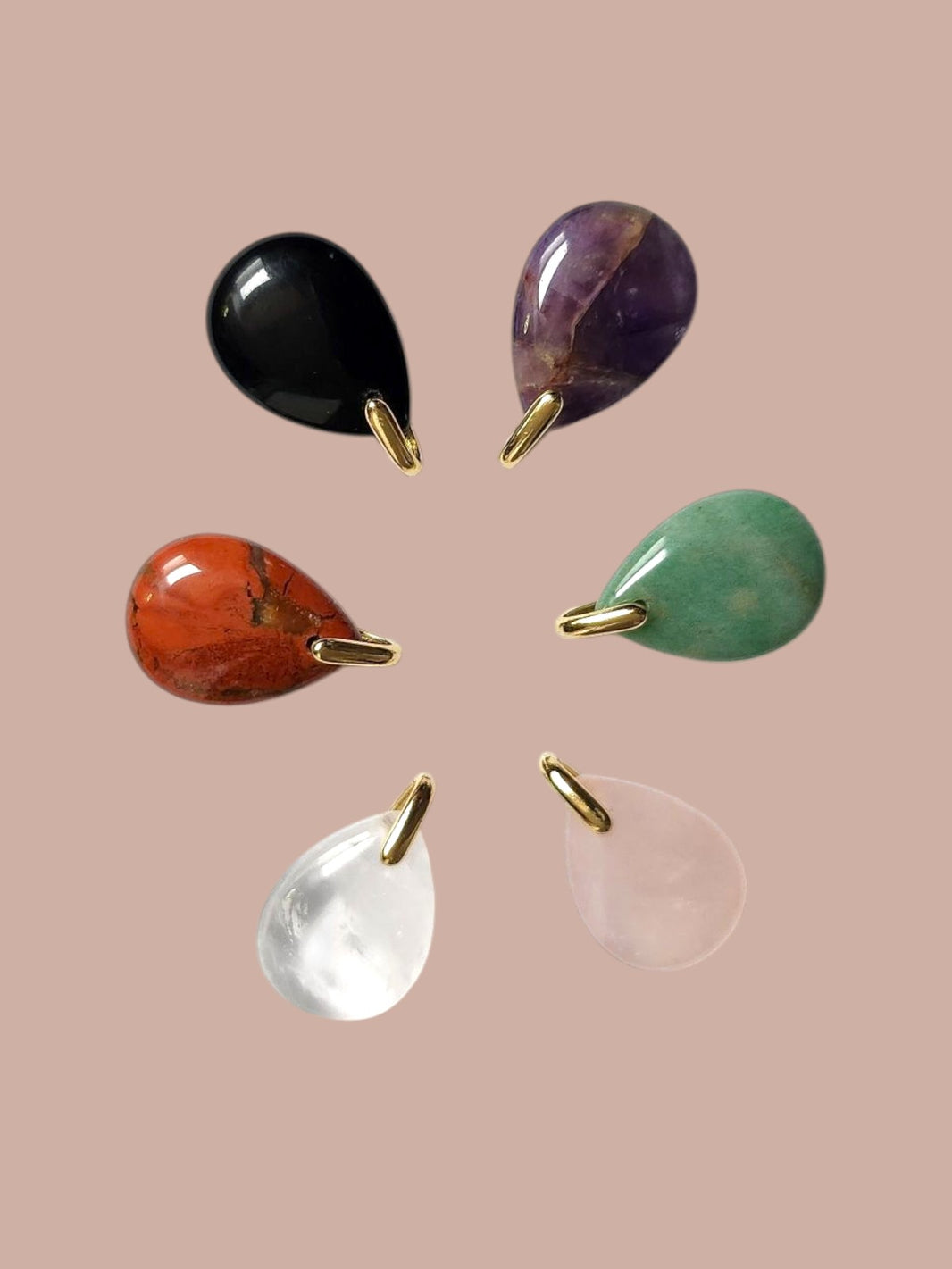Pendentif Goutte 7 pierres différentes
