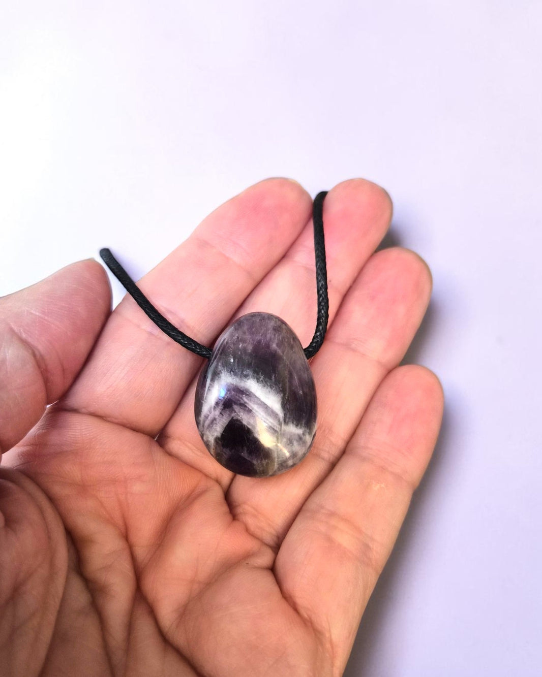 Collier mixte en Améthyste – Pendentif Pierre Percée Sérénité et Sagesse