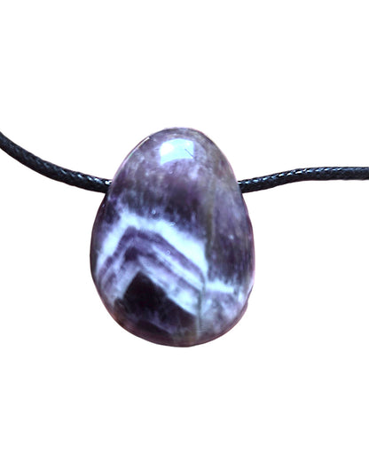 Collier mixte en Améthyste – Pendentif Pierre Percée Sérénité et Sagesse