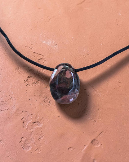 Collier mixte en Jaspe Polychrome – Pièce unique