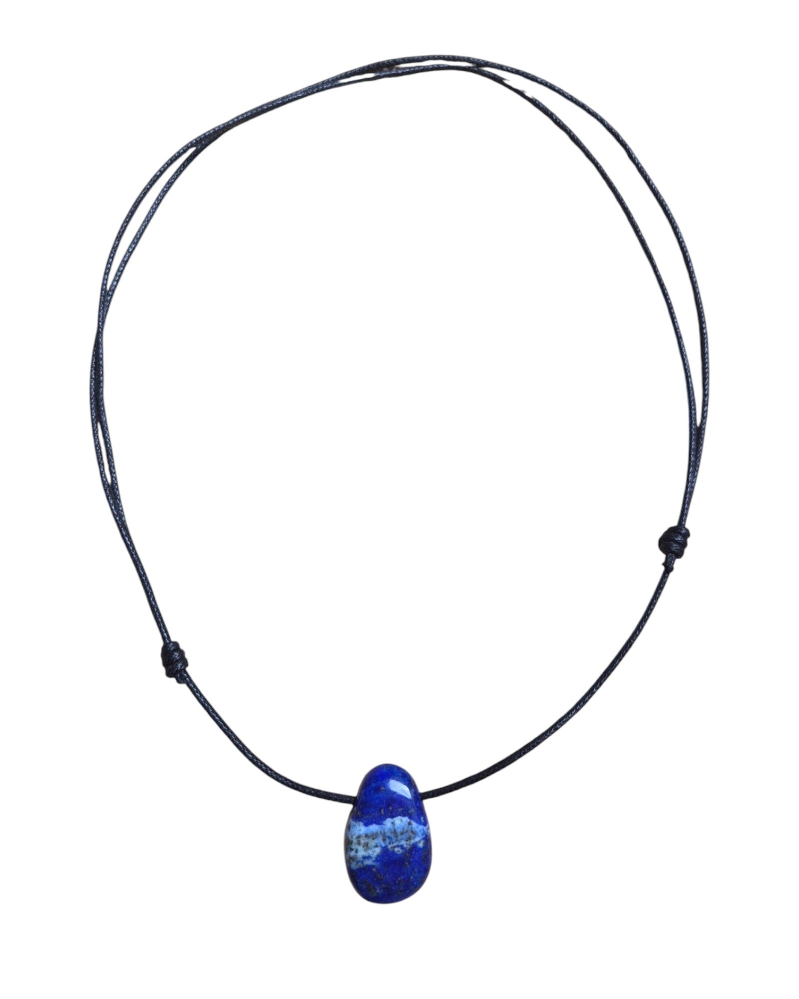 Collier Homme en Lapis Lazuli – Pendentif Pierre Percée Communication et Clarté Mentale