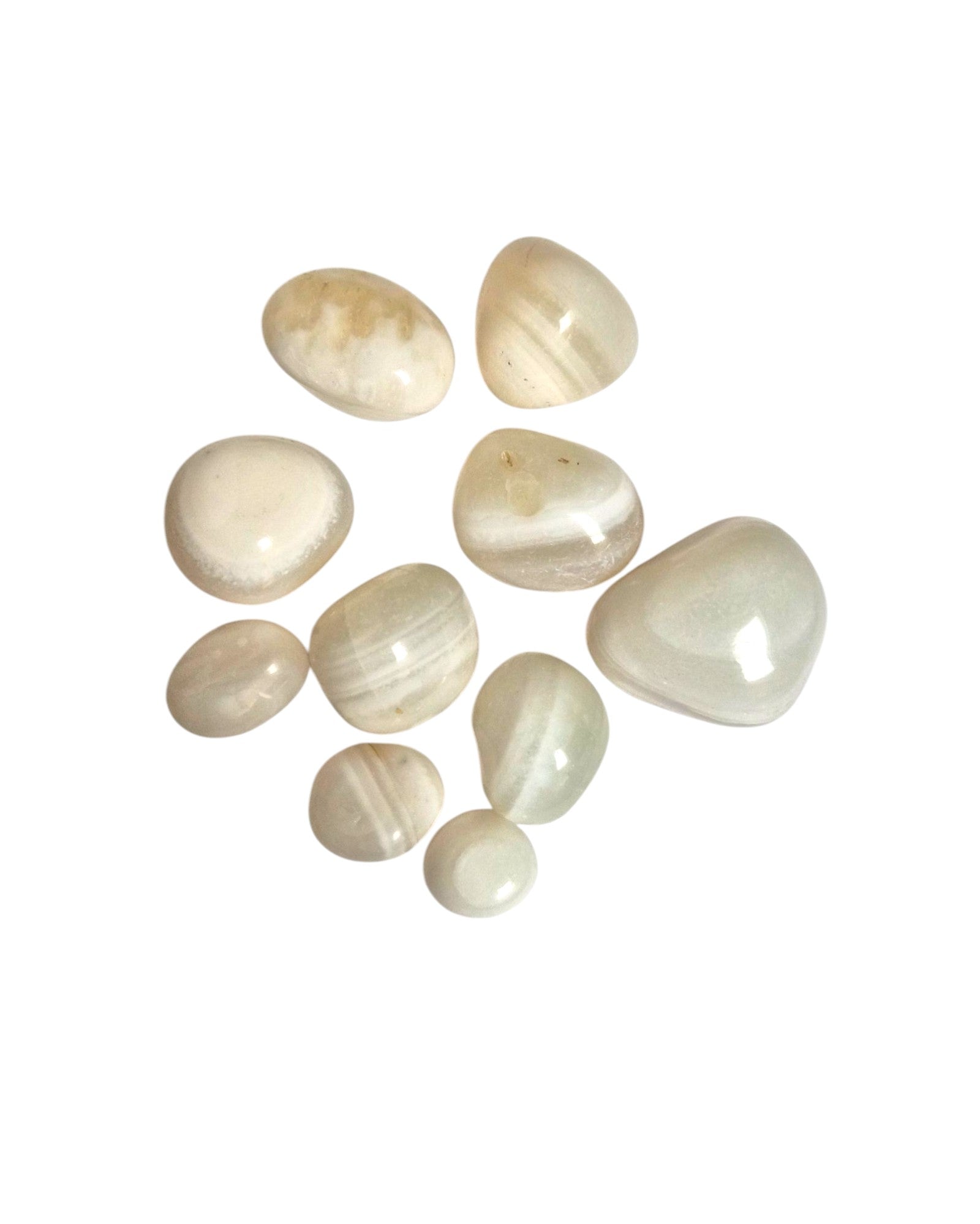 Pierre roulée Agate blanche zonée