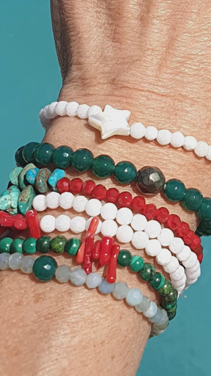 Bracelet Jade blanc Etoile
