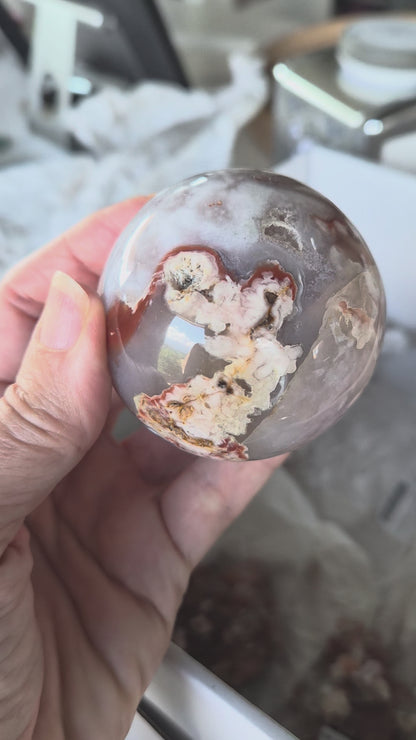 Sphère Agate Fleurs de cerisier