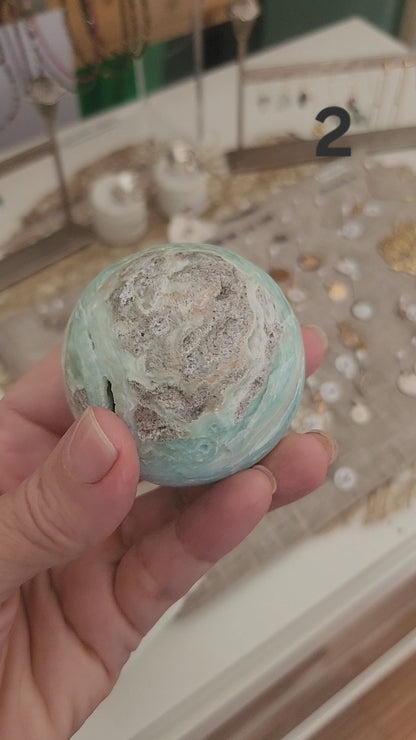 Sphère Aragonite bleue [Apaisement et clarté intérieure]