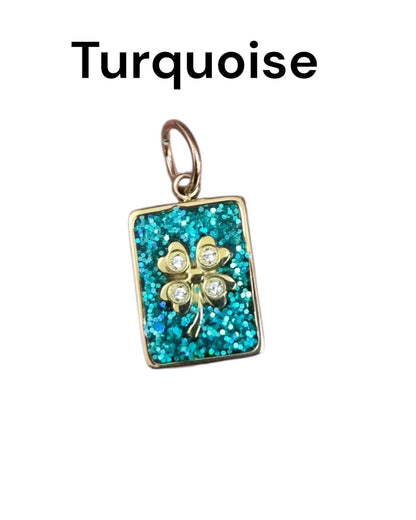 Pendentif Médaille Trèfle en Émail