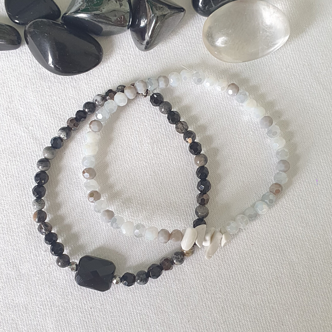 Bracelet howlite gris