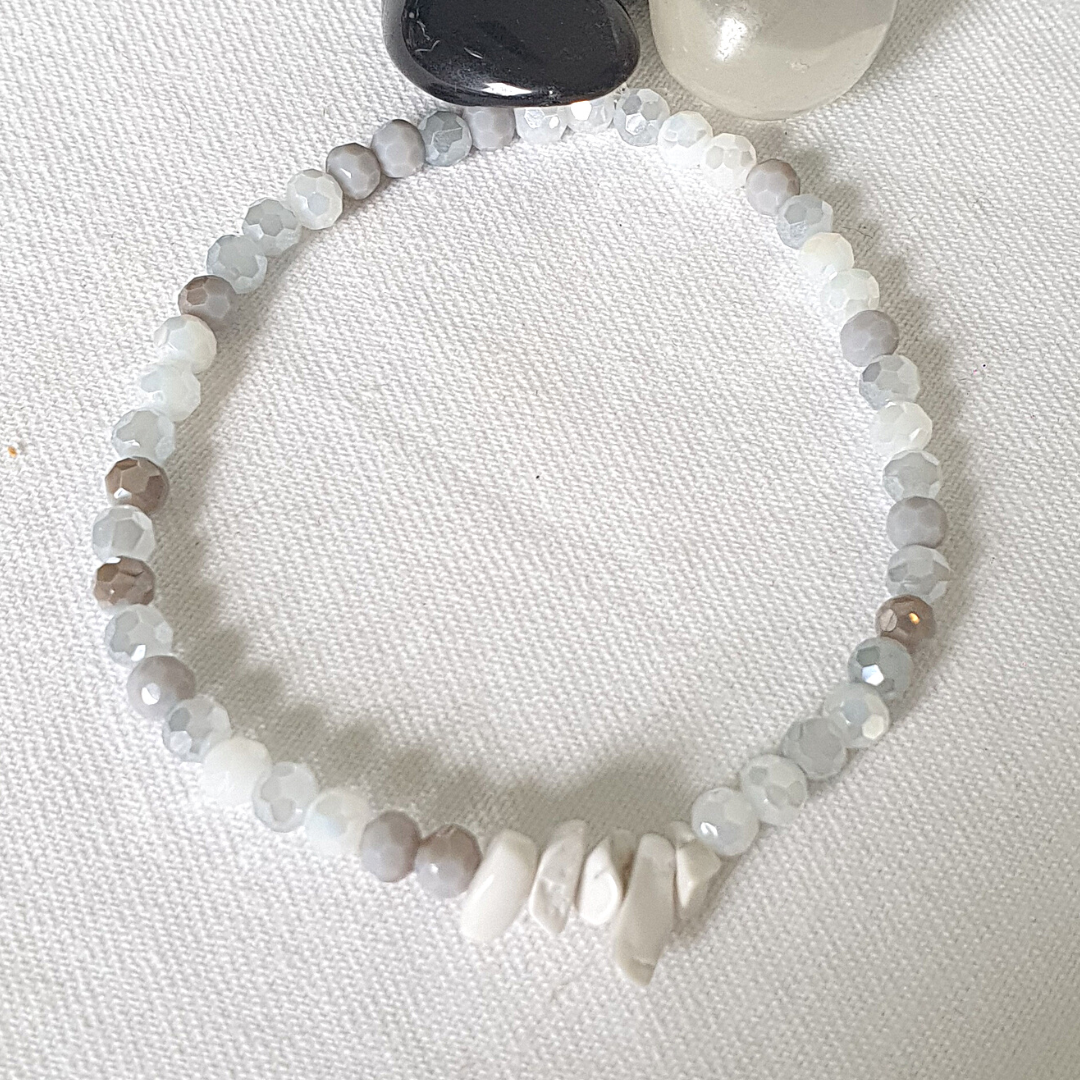 Bracelet howlite gris