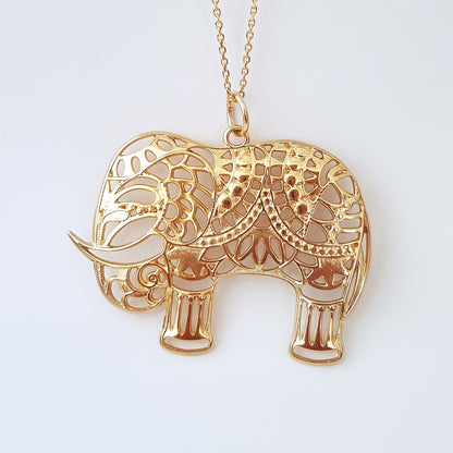 Collier éléphant doré Femme