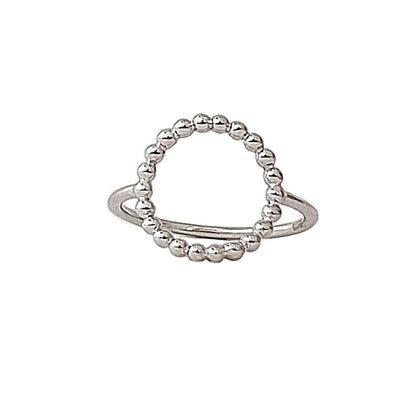 Bague femme anneau mini boule argent