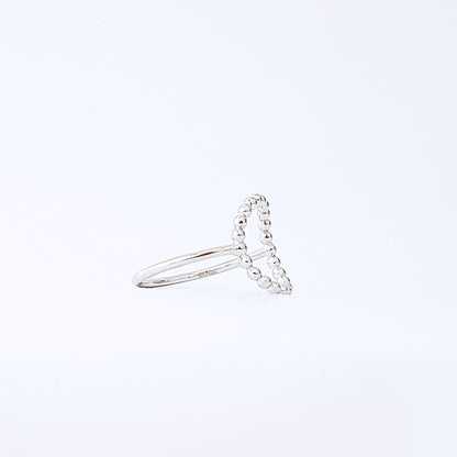 Bague femme anneau mini boule argent