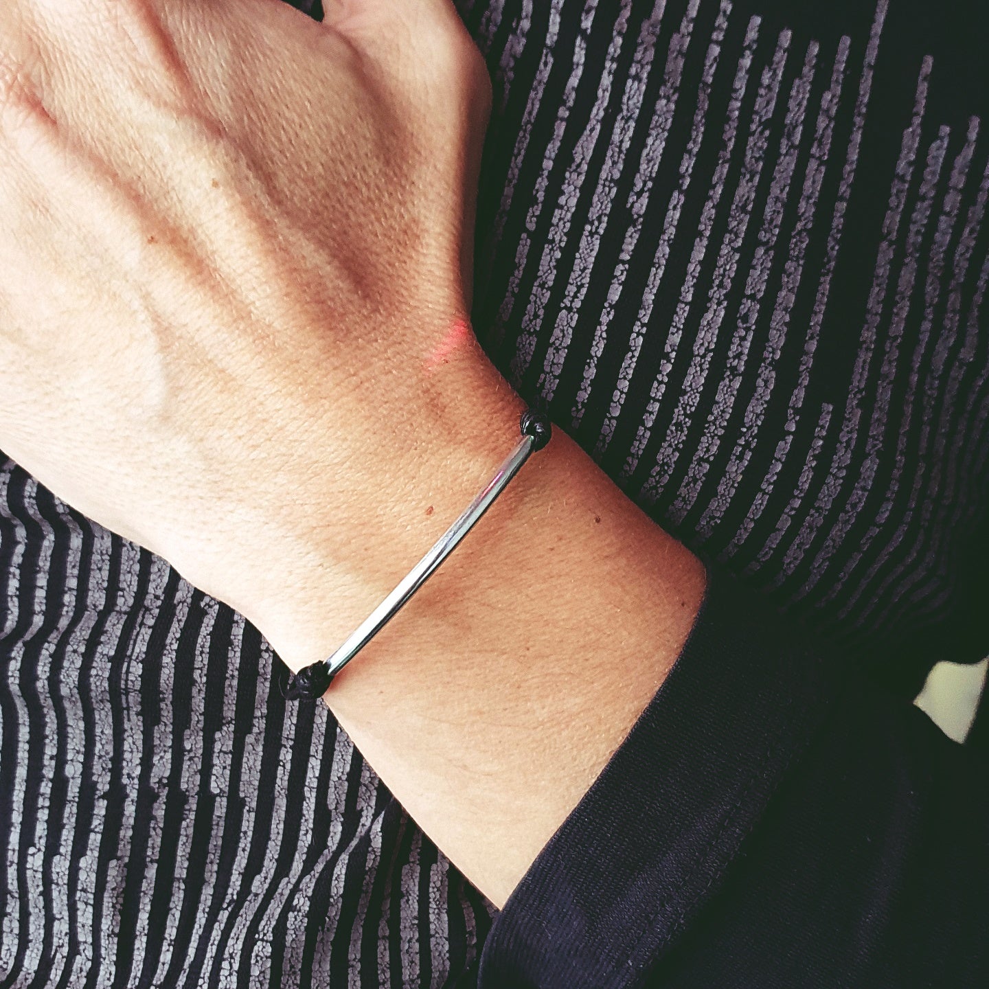 Bracelet lien tube argent