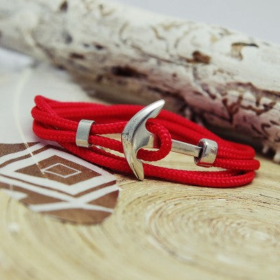 bracelet rouge pour homme, thème marin