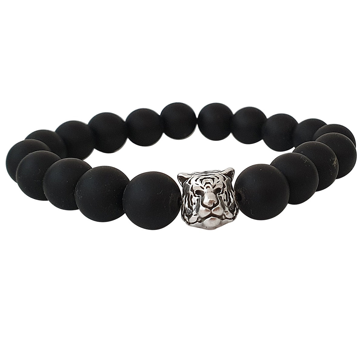 Bracelet pierre Agate noire mat Serenity présenté seul
