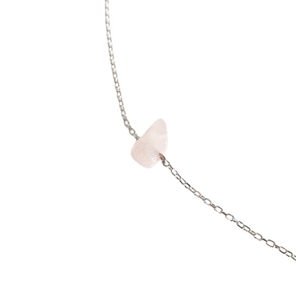 Collier Caillou Quartz rose